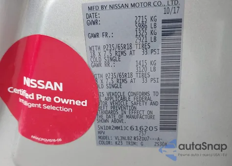 2018 Nissan Pathfinder S from USA, damaged, VIN 5N1DR2MM1JC616205